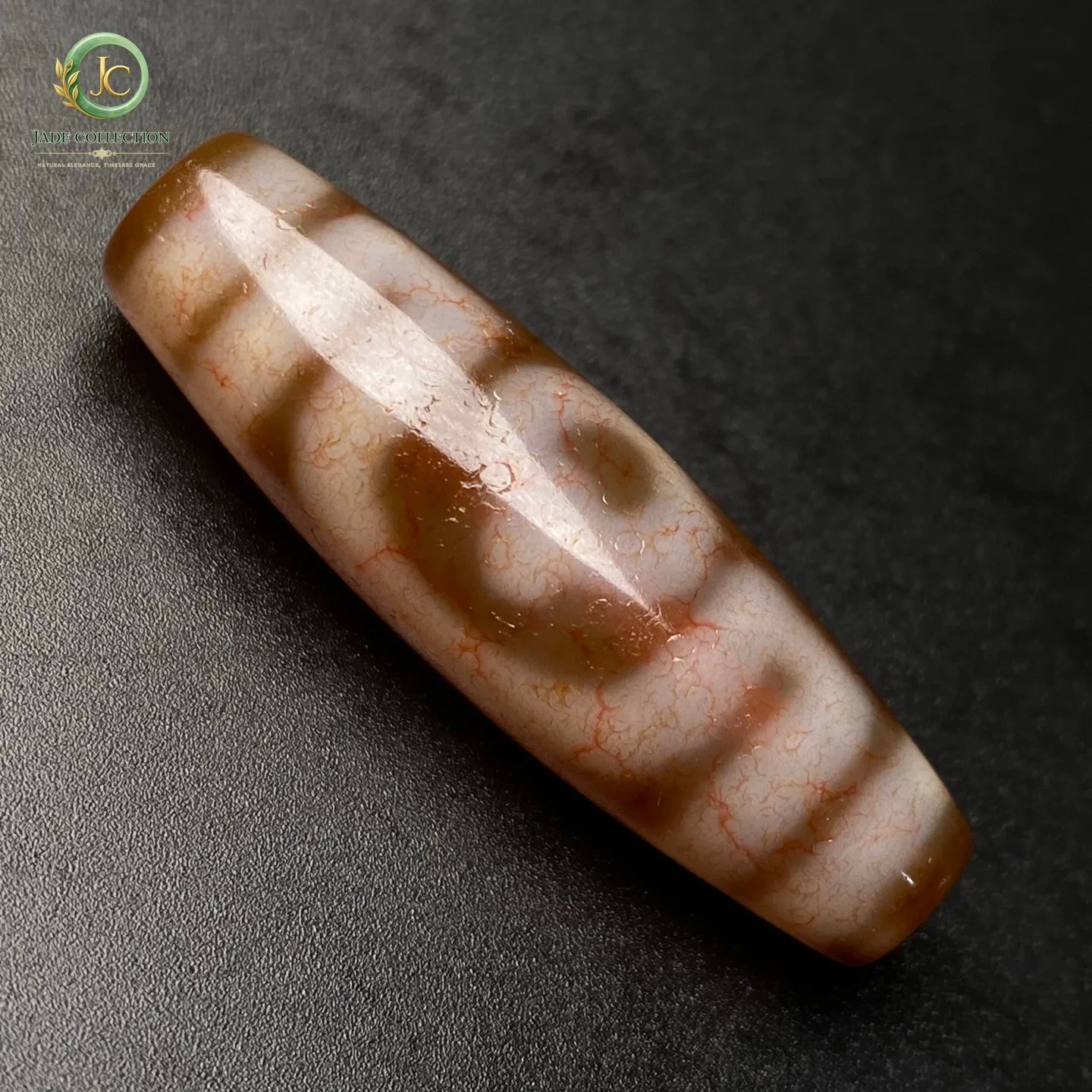 Rare Tibetan Buddhism Agate 3 Eyes Totem Dzi Bead Amulet Necklace Pendant G3652