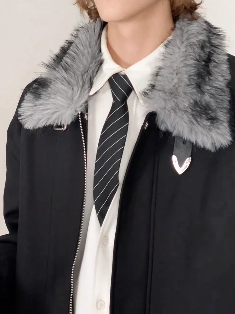 العصرية فو الفراء طوق سترات يندبروف معاطف الرجال 2025 شتاء جديد الراقية سميكة الدافئة معاطف الذكور طويلة الأكمام وسيم سترات #3