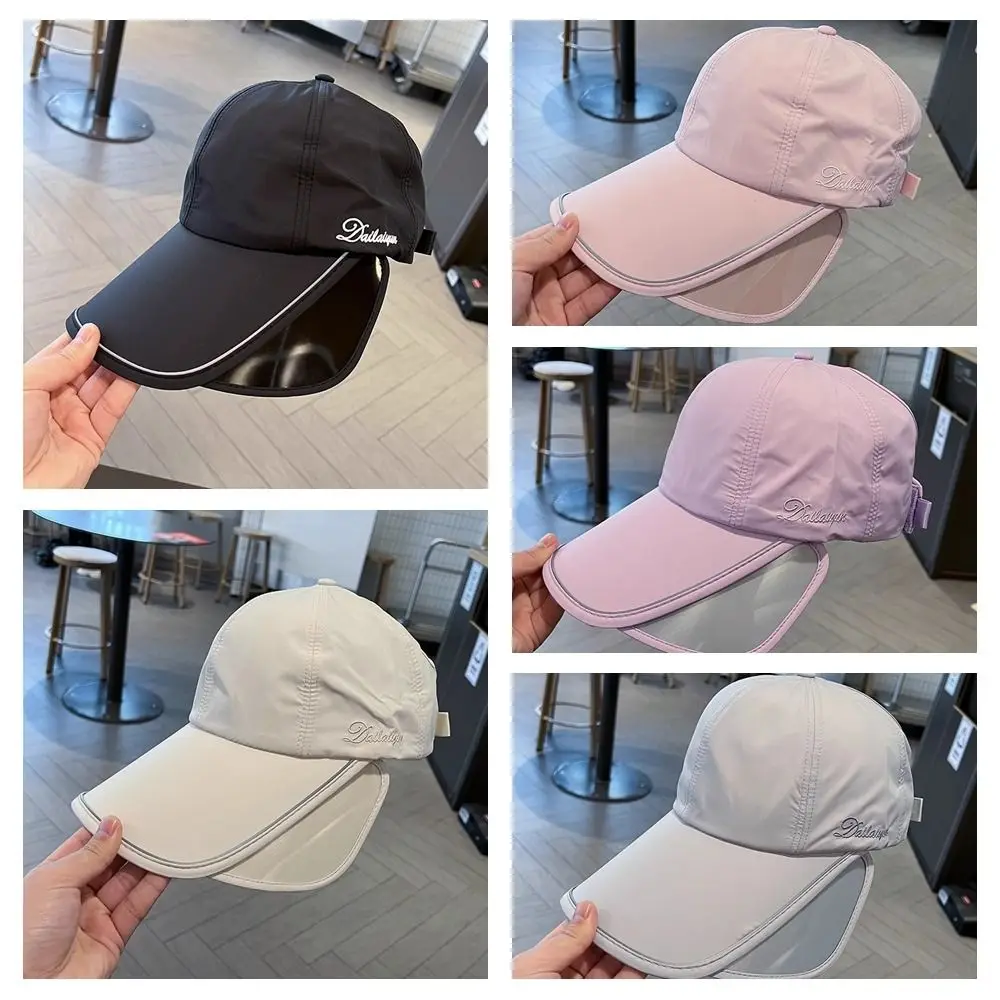 تنفس واسعة حافة واقية من الشمس قبعة بيسبول الأشعة فوق البنفسجية حماية سريعة الجافة قابل للسحب قبعة الشمس ذيل حصان قبعة قناع واقية من الشمس قبعة الصيف