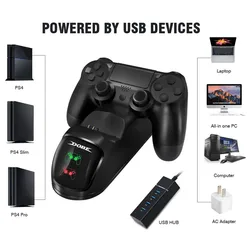 For PS4 Controller Dual Charging Dock Station 4 Micro USB  Magnet Charging Dongle Fast Charger For Playstation 4 Slim / PS4 Pro