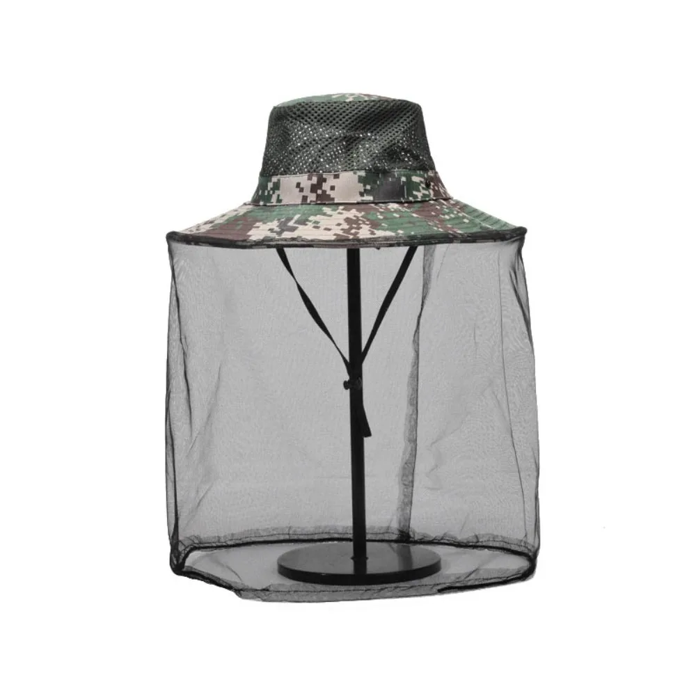 Outdoor Sunscreen Mosquito Hat Repellent Protection Foldable Bucket Hat Hidden Net Mesh Casual Insect Proof Cap for Men Women