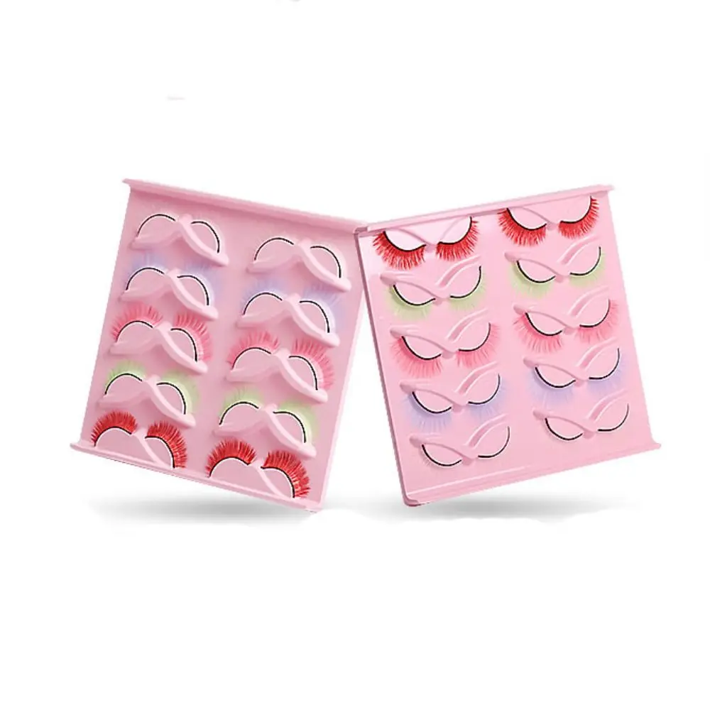 10 paires de faux cils colorés doux, Extension de cils confortables et réutilisables, en Fiber artificielle, individuels pour femmes
