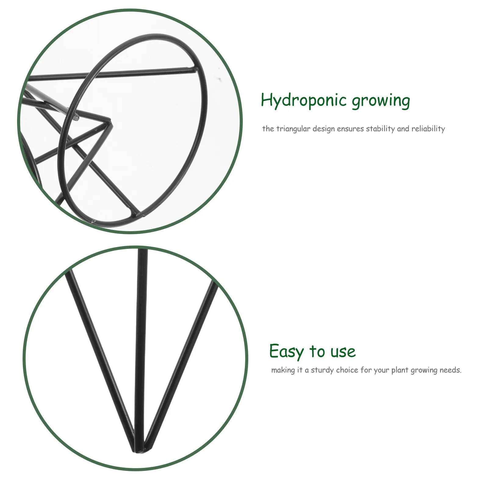 2Pcs Metal Planting Rack Triangular Iron Hydroponic Holder Stable Root Starter Container Mason Jar Rack for Garden Home Office