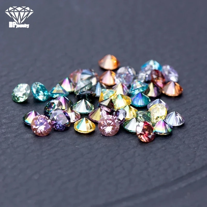 

Moissanite Stones Multiple Colors Round Shape Small Sizes 3.0-4.5mm VVS1 Lab Diamonds Pass Diamond Tester for Diy Jewelry Making