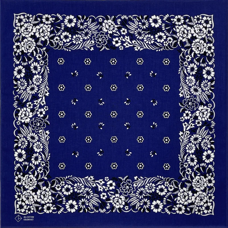 New Design Flower Black Paisley Hip Hop 100% Cotton Square Bandana Scarf Unisex Headband Gifts For Men/Boys/Girls