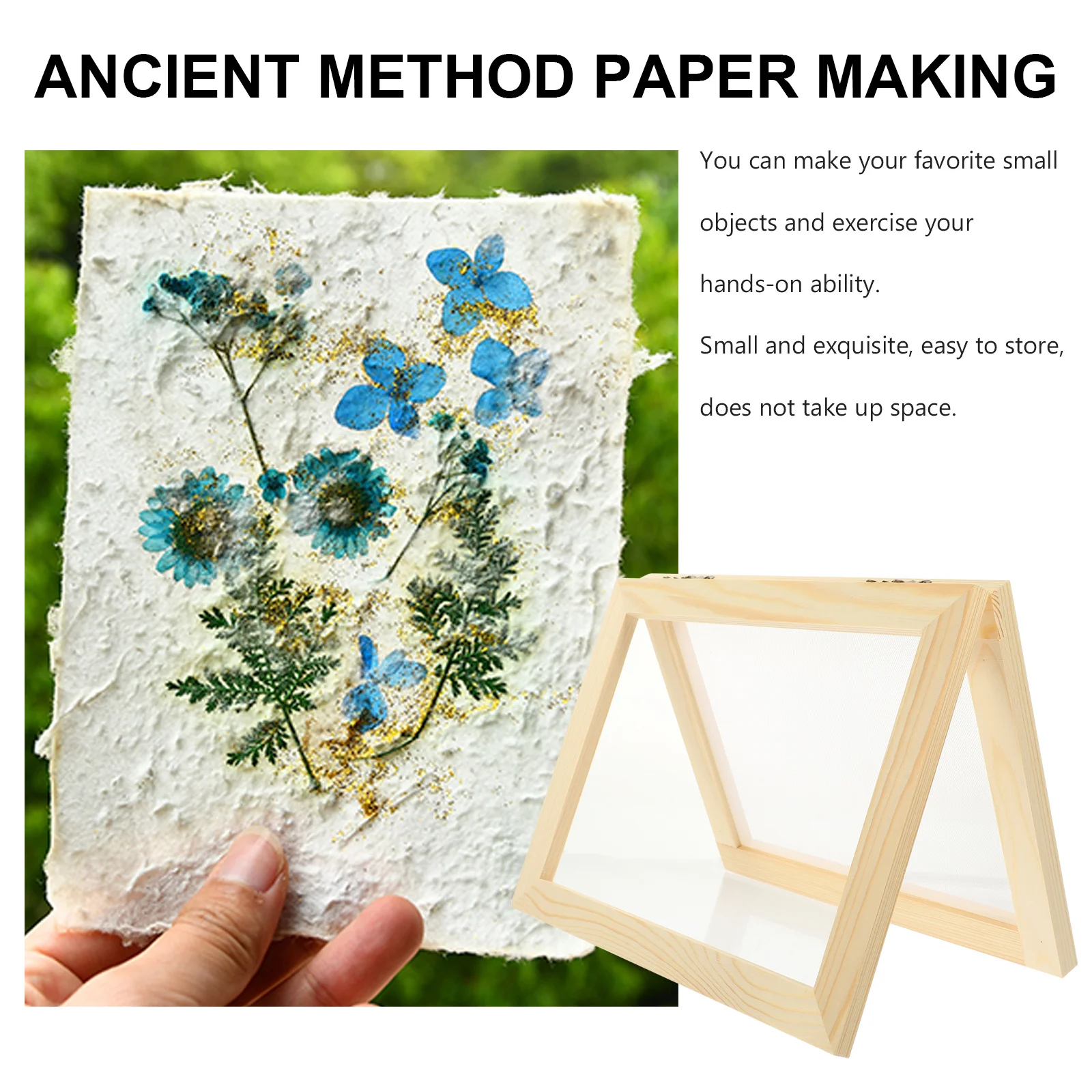 Pine Wood Paper Making Frame Diy Craft Tool For Kids Handmade Paper Screen Printing Educational Science Handicraft Wooden