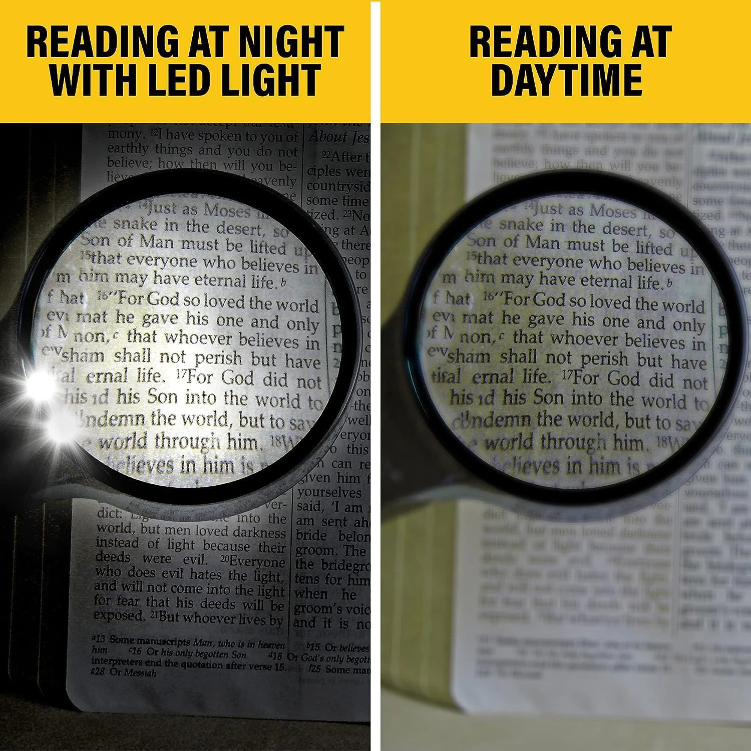 3X 45X Optical Magnifying Glass With LED Lights Handheld Backlit Magnifier Built-In 3 Light Beads For Identify Antique Stamps