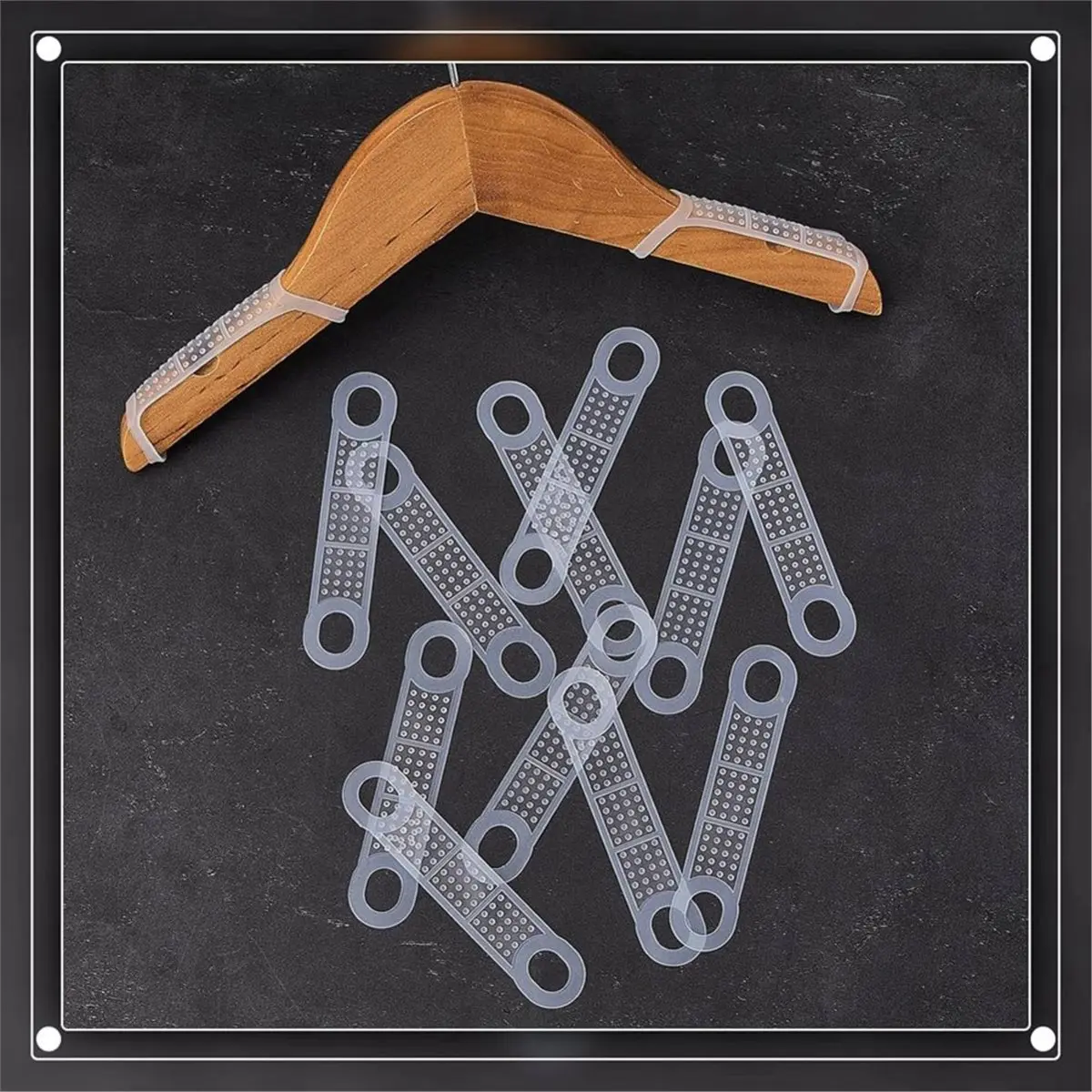 Multi-use Gear 200 Pcs Non Slip Silicone Clothes Hanger Grips Clear Silicone Clothing Hanger Strips Clothes Hanging Accessories
