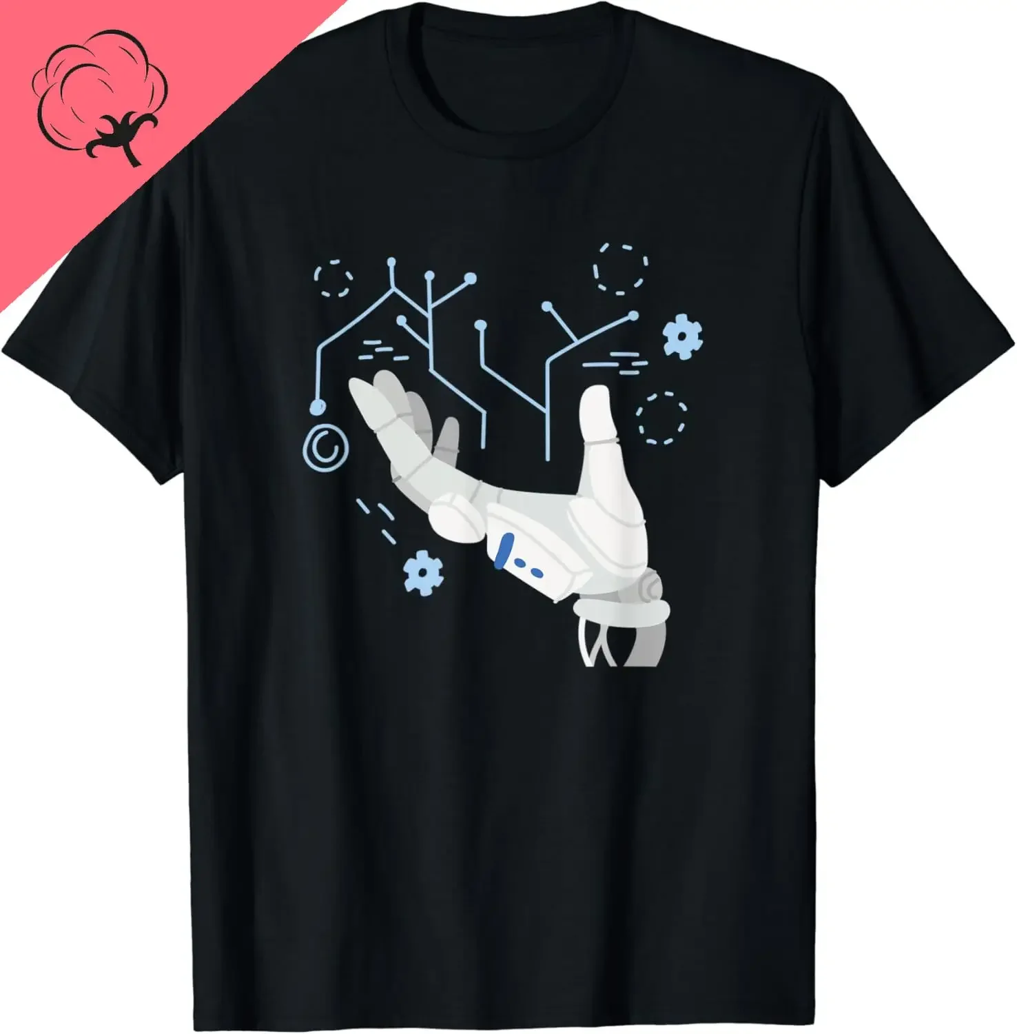 

AI Robot Hand Circuitry Graphic Tee Breathable Cotton Unisex Short Sleeve T-Shirt