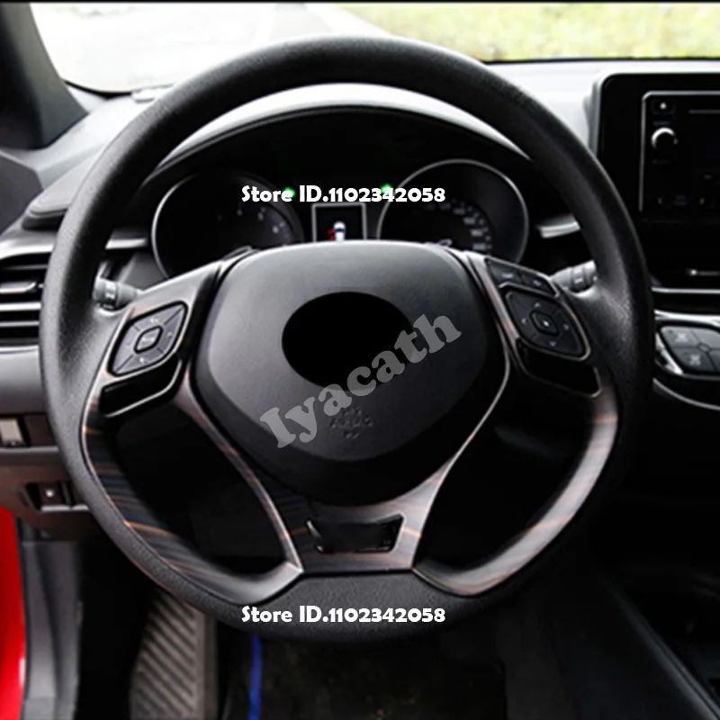 For Toyota C-HR CHR 2016 - 2022 Wood Grain Inner Window A Pillar Decor Panel Ceiling Roof Reading Lights Lamp Cover Accessories