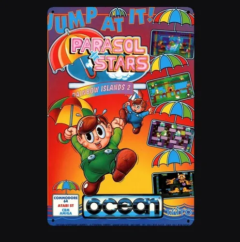 Parasol Stars Commodore Amiga Retro Video Game Metal Poster Tin Sign