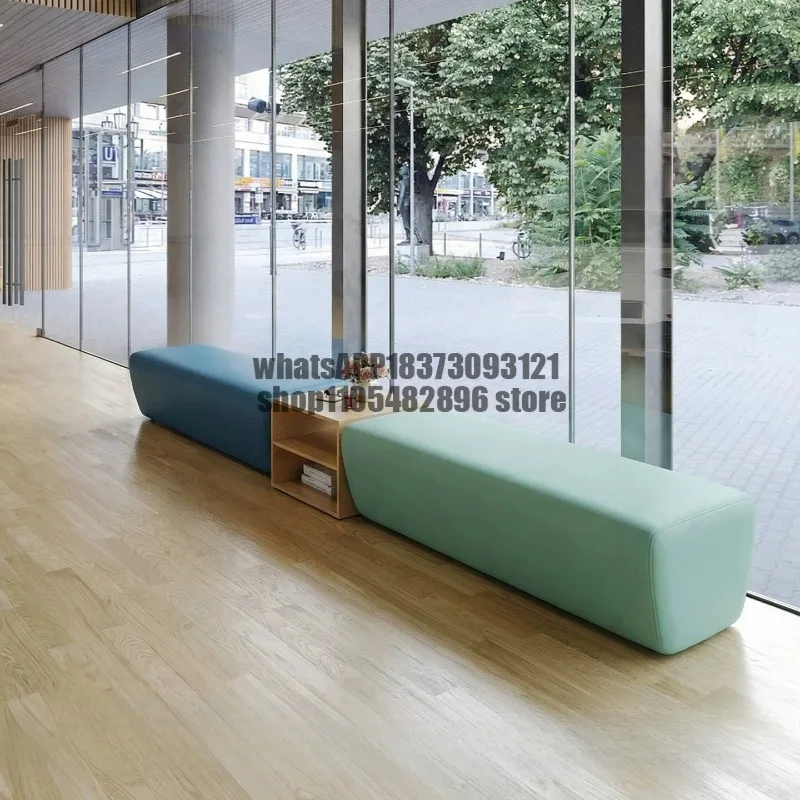 Corridor Early Education Center Rest Area Reception Long Sofa Stool Simple Modern Waiting for Guests Leisure Coffee Table