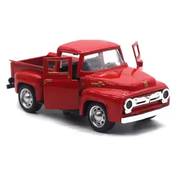 1/32 Camion giocattolo in metallo rosso Mini decorazione da tavolo rossa vintage Decorazione per bambini Natale Capodanno Regali giocattolo Decorazione per l'home office
