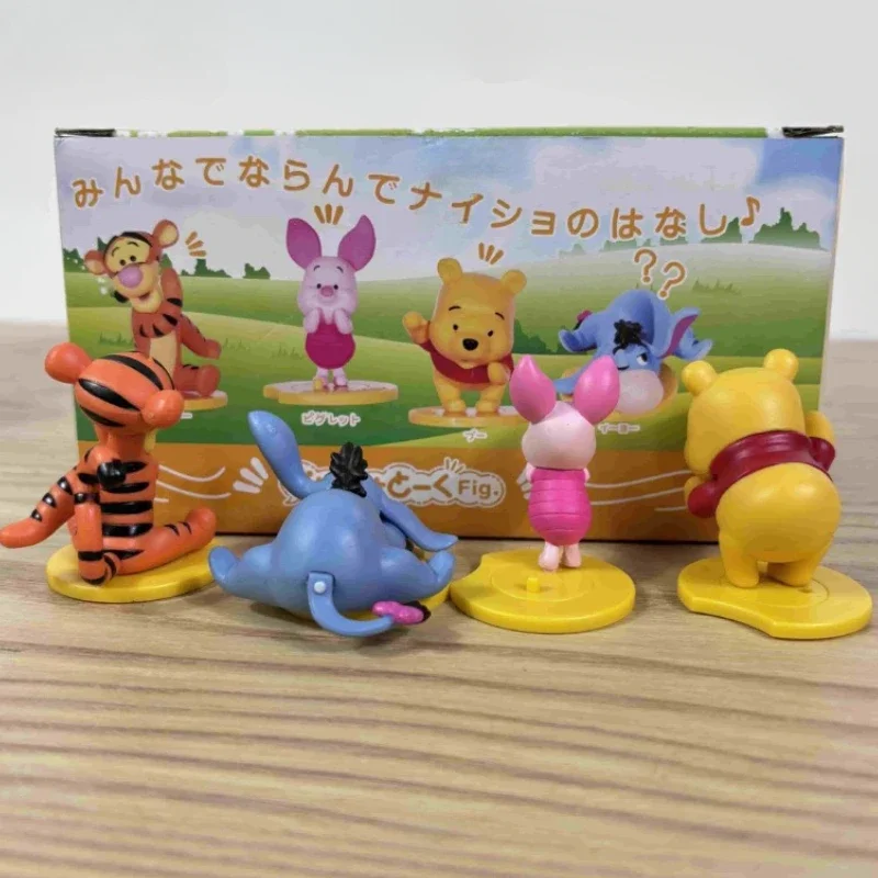 4pcs/set Disney Pooh Bear Whisper Series Winnie Donkey Eeyore Piglet Tiger Action Figure Toy Anime Doll Kids Brithday Xmas Gifts