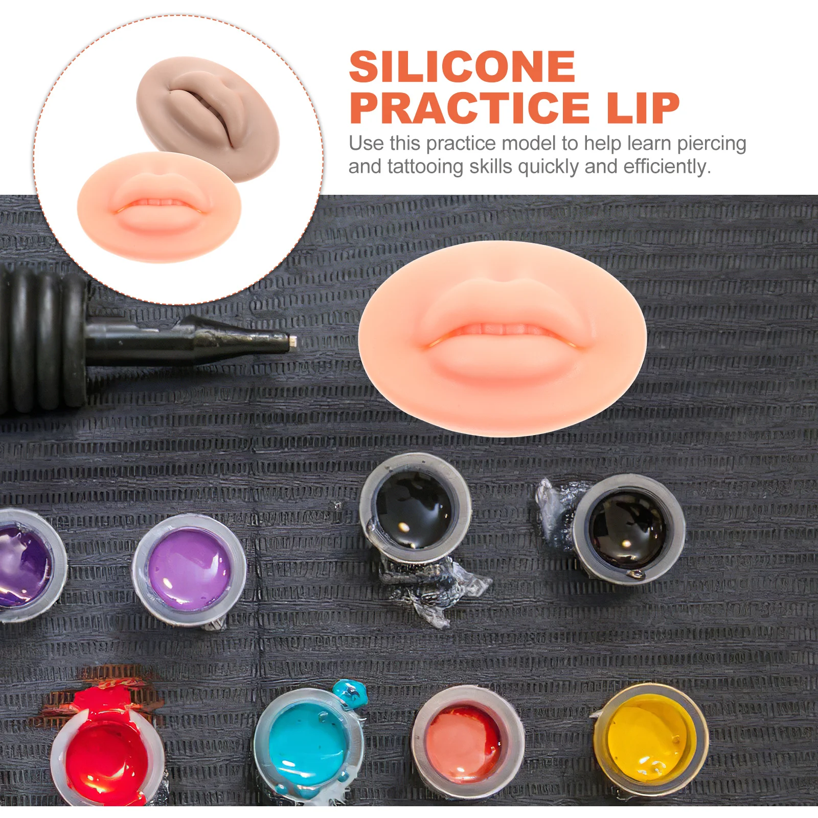 

2Pcs Elastic Tattoo Practice Skin 3D Silicone Lip Module Realistic Feel Artificial Skin for Piercing and Tattoo Training