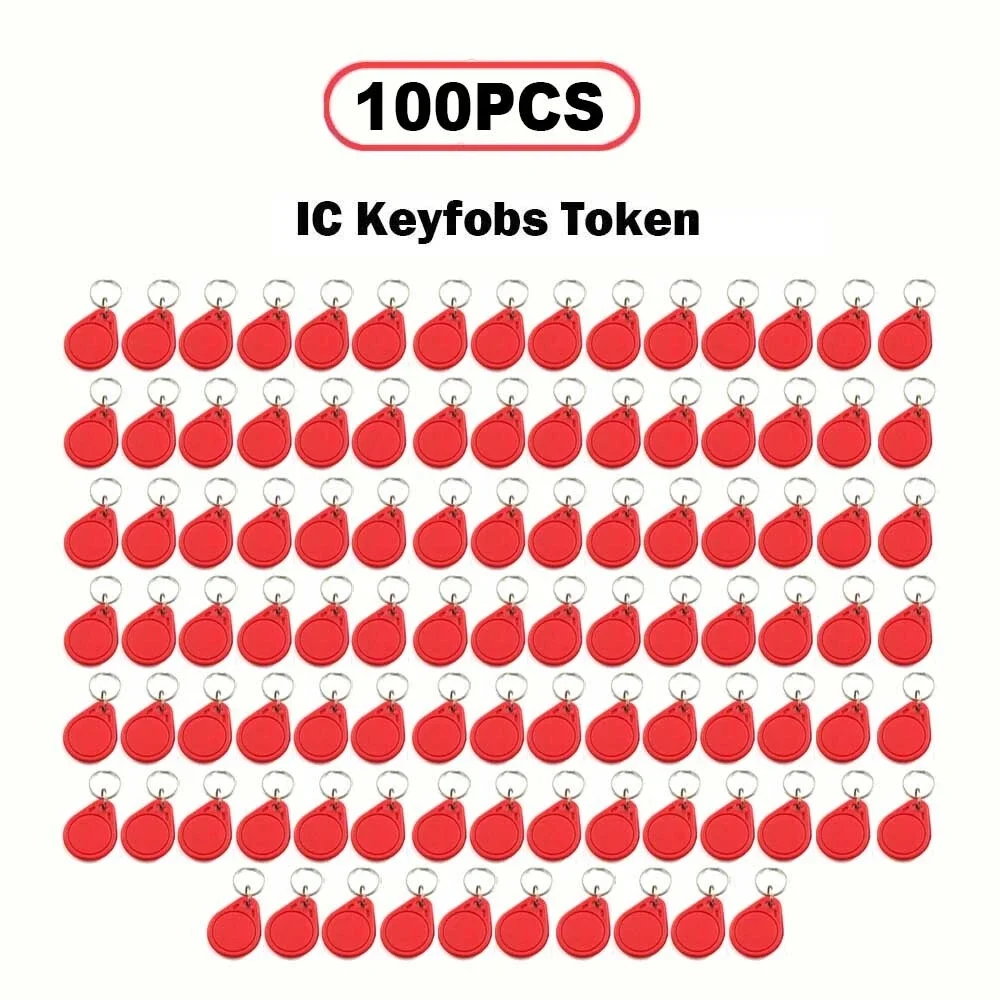 100Pcs 13.56MHz IC RFID Keyfob Read only NFC Tag ABS Token Keychain Access Control Door Entry Gate Security System