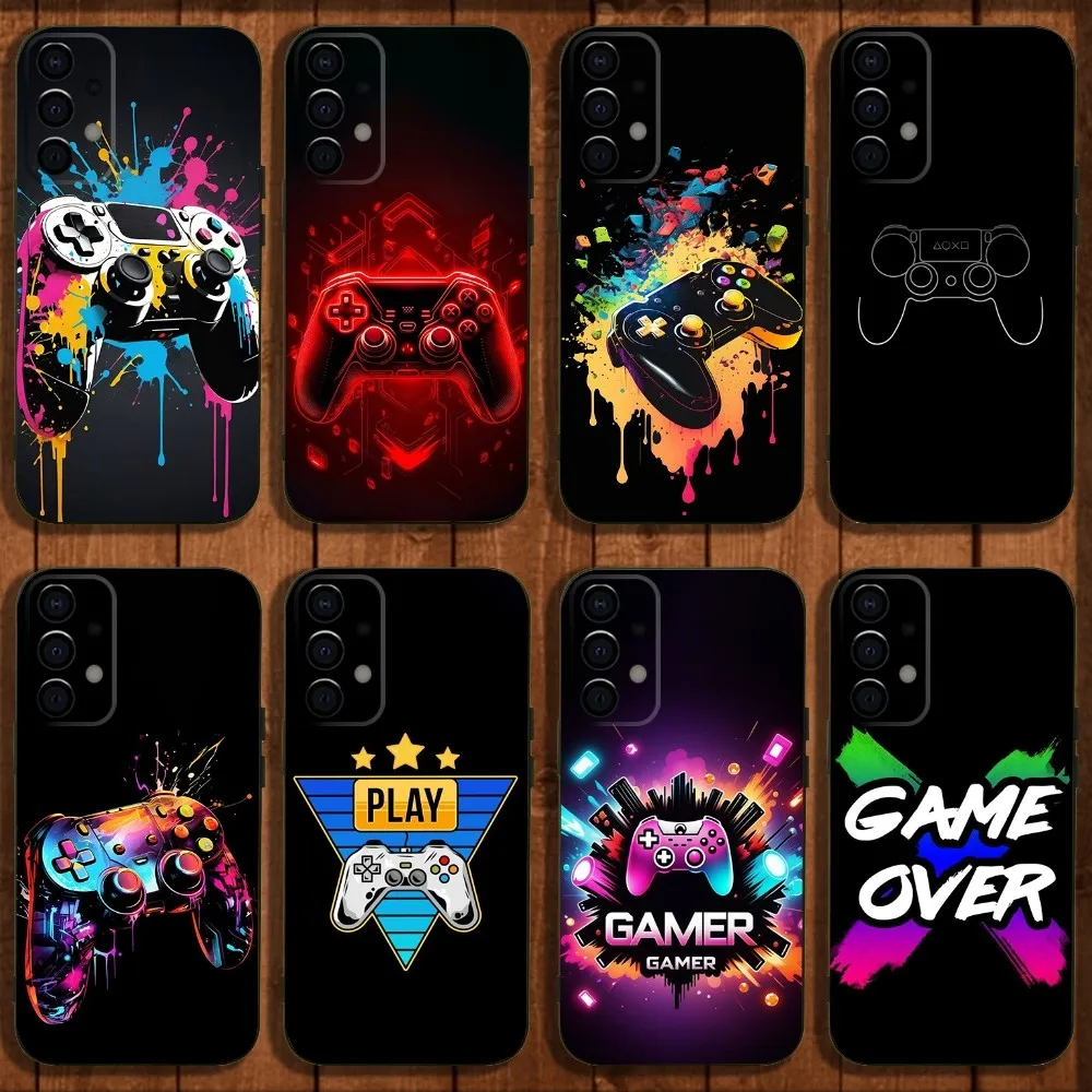 Game Console Gamepad Gamer Play Phone Case For Samsung Galaxy A13,A21s,A22,A31,A32,A52,A53,A71,A80,A91 Soft Black Cover