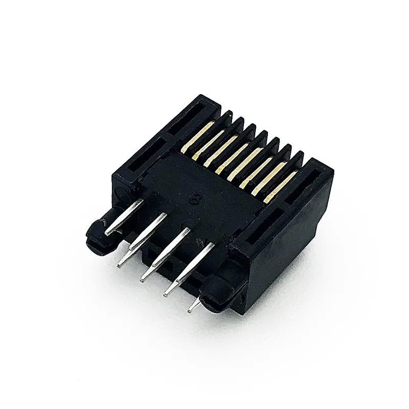 10PCS PCB Modular Plug 8P8C Black RJ45 Connector Short Body DIP Plug-in Male 8pin Buckle