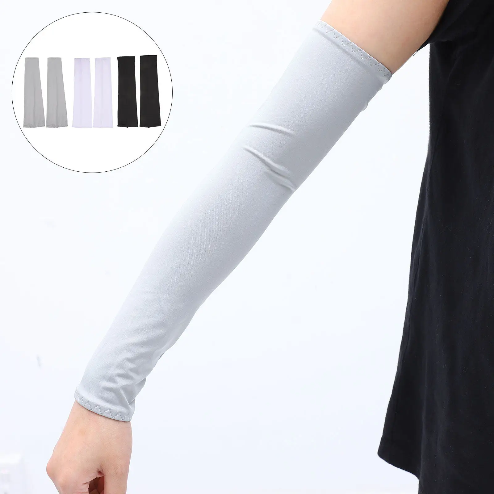 3Pairs Sun Protector Sleeve Anti Uv Cooling Arm Sleeve for Outdoor Sports Cycling Running Driving Gardening Basketball