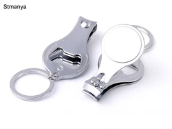 1 Piece Small Foldable Stainless Steel Nail Clippers Key Chain Cutter Trimmer Metal Keychain Opener Key Ring 17084