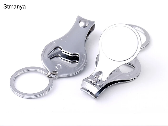 1 Piece Small Foldable Stainless Steel Nail Clippers Key Chain Cutter Trimmer Metal Keychain Opener Key Ring 17084