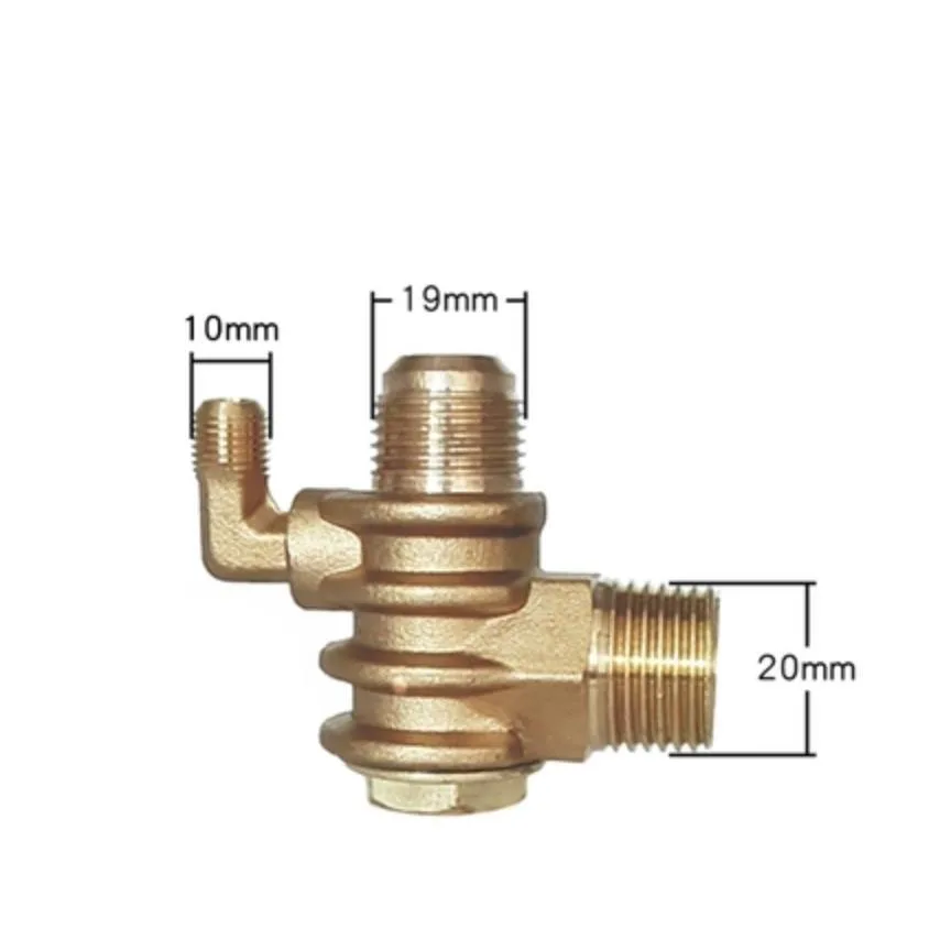 3 Way Brass Air Compressor Check Valve Gold ToneThreaded Check Valve Connector Tool 1pc - Image 5