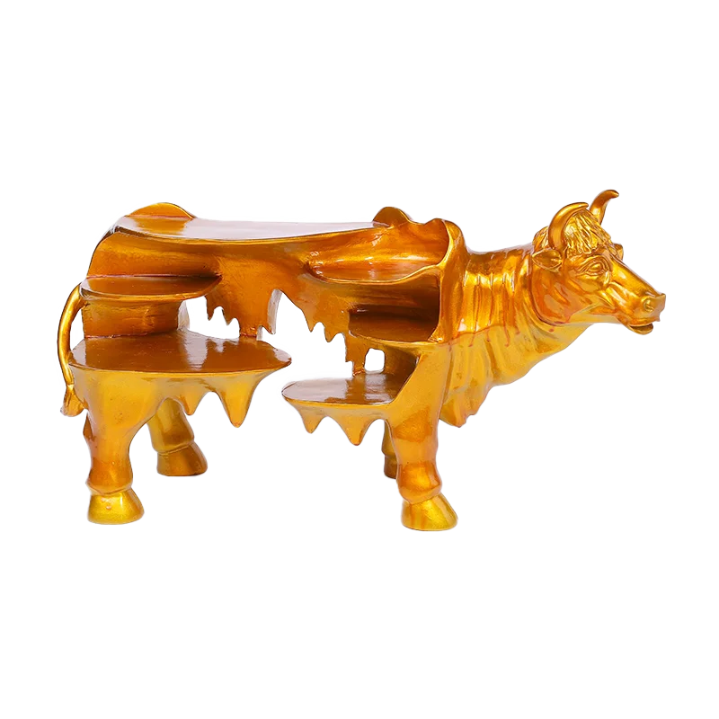 Internet celebrity hot pot tableware creative dry ice golden cow shape tray characteristic barbecue shop Chaoshan