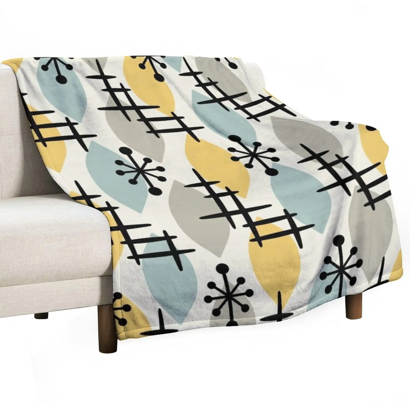 

Mid Century Modern Atomic Drops 243 Throw Blanket decorative for sofa Thin Heavy Blankets