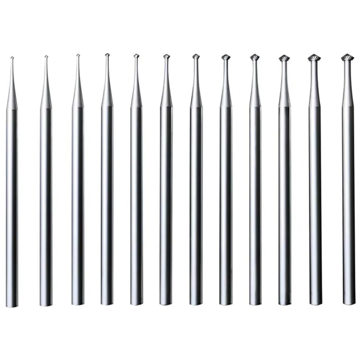 Aa84 12 peças 90o hart rebarba-3/32 Polegada haste 90 graus coração burs jóias gravura bits lapidário rebarbas conjunto