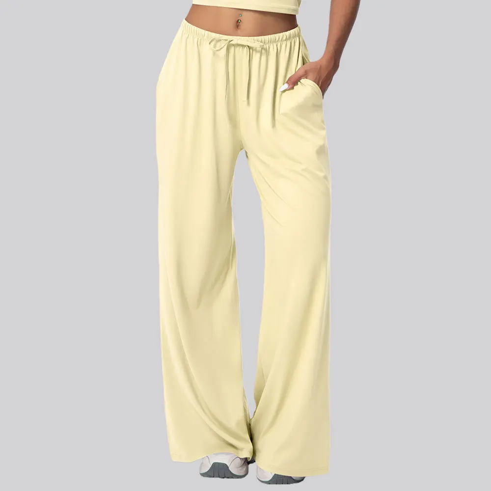 

Winter High Waist Wide Leg Yoga Pants Women Solid Pocket Straight Leg Casual Pants Women's Fitness Running Workout Sweatpants