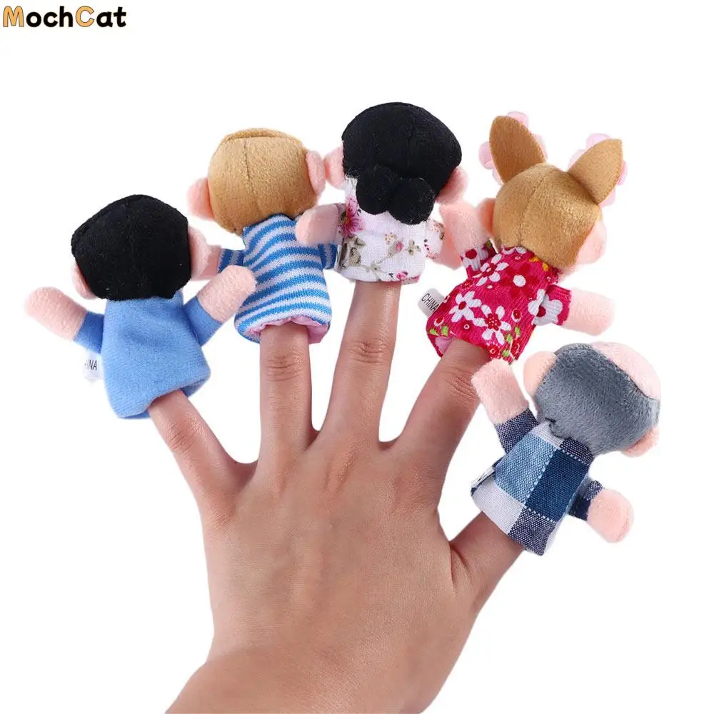 

6pcs/lot Educational Toy Boys Girls Toys Kids Gifts Cartoon Doll Hand Puppet Plush Toys Finger Doll Family Finger Puppets Set