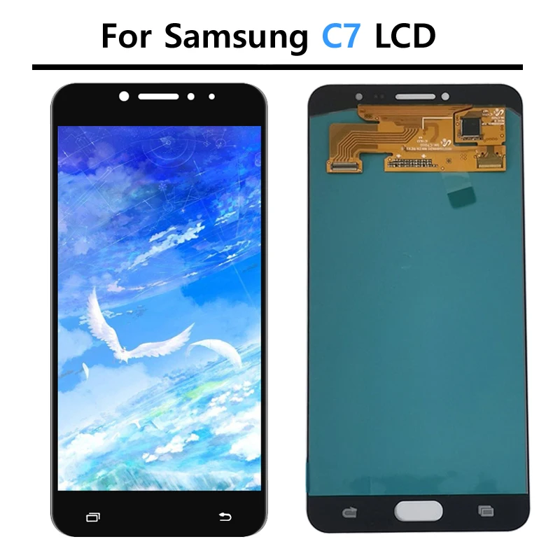 Super AMOLED LCD Screen For Samsung Galaxy C7 C7000 LCD Display Touch Screen Digitizer Assembly Replacement Repair Parts