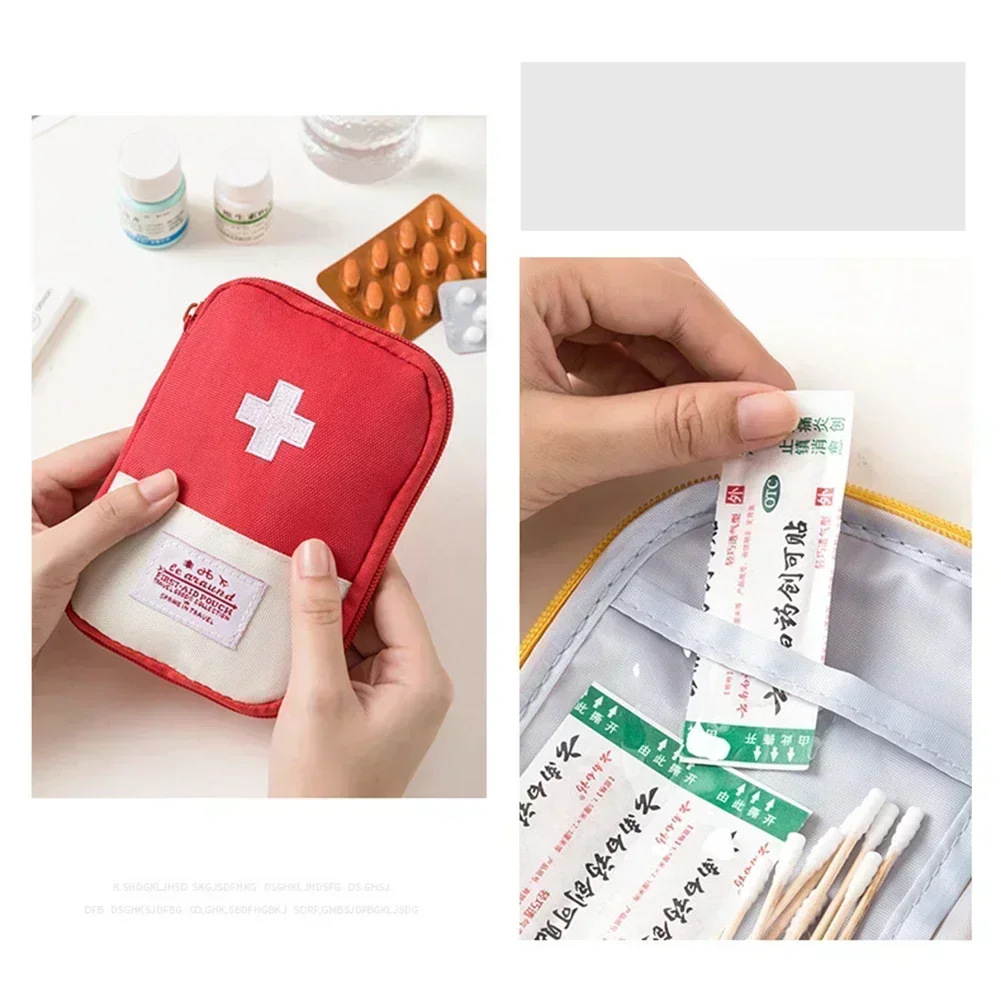 Portable First Aid Medical Kit Travel Outdoor Camping Emergency Medicine Storage Bag Travel Mini EDC Pouch Organizer Pill Case