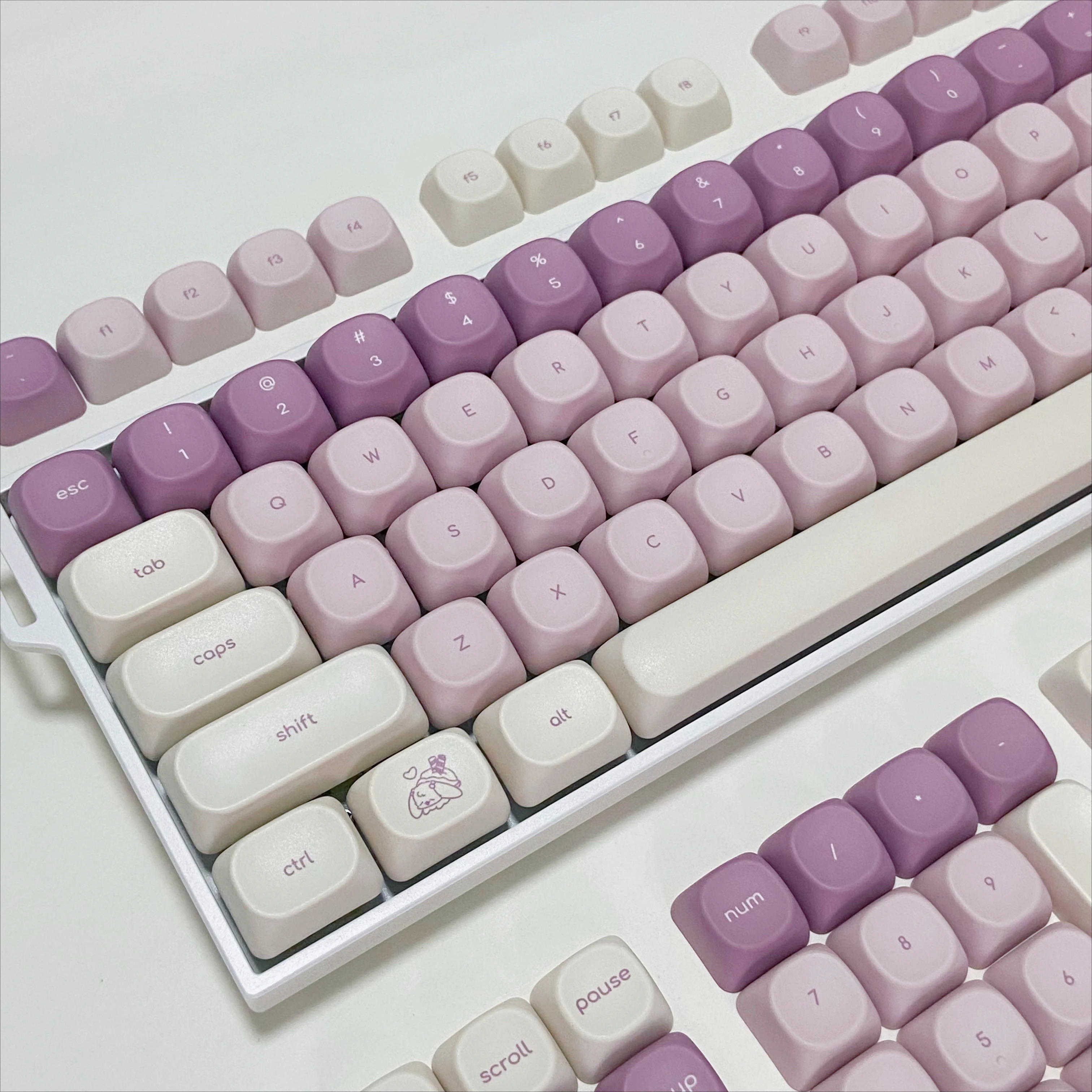 Purple Gradient Bunny Keycaps Small Font MOA Cherry Profile Mechanical Keyboard Gaming Keyboard Key Cap Multiple Patterns Keycap