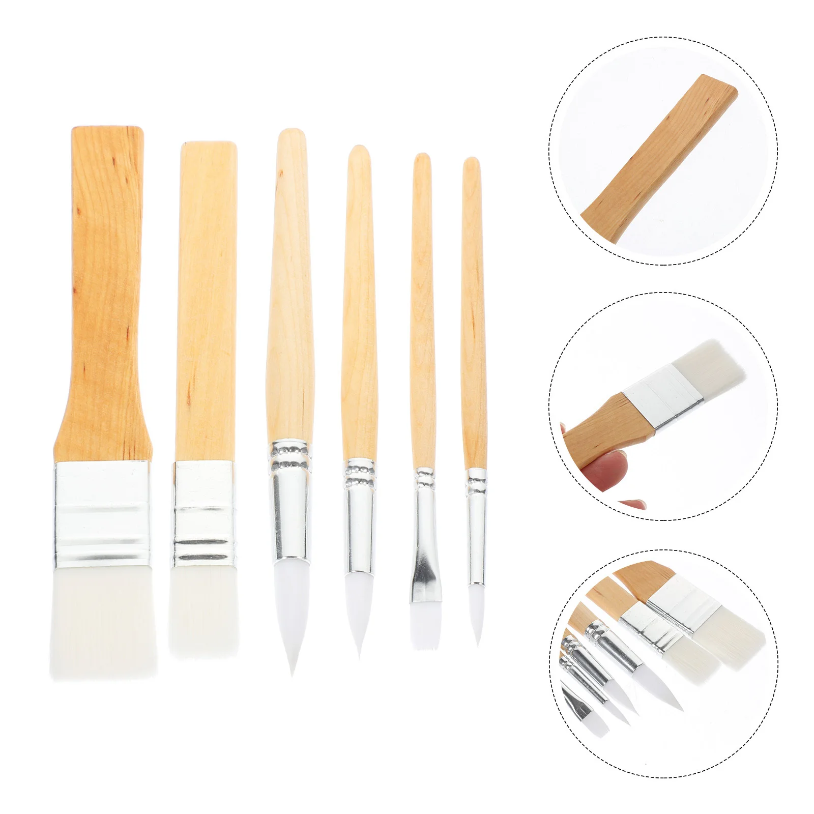 

6Pcs Versatile Oil Painting Brushes Set for Acrylic Watercolor Gouache Art Students Paint Supplies Paint for Acrylic Painting