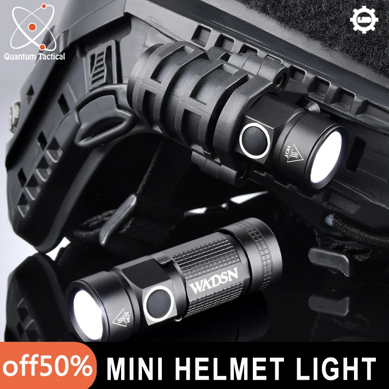 WADSN Tactical Helmet Strobe Light Hunting Scout Flashlight Helmet Scout Light With Hat Clamp Holder 20mm Picatinny Rail Mount