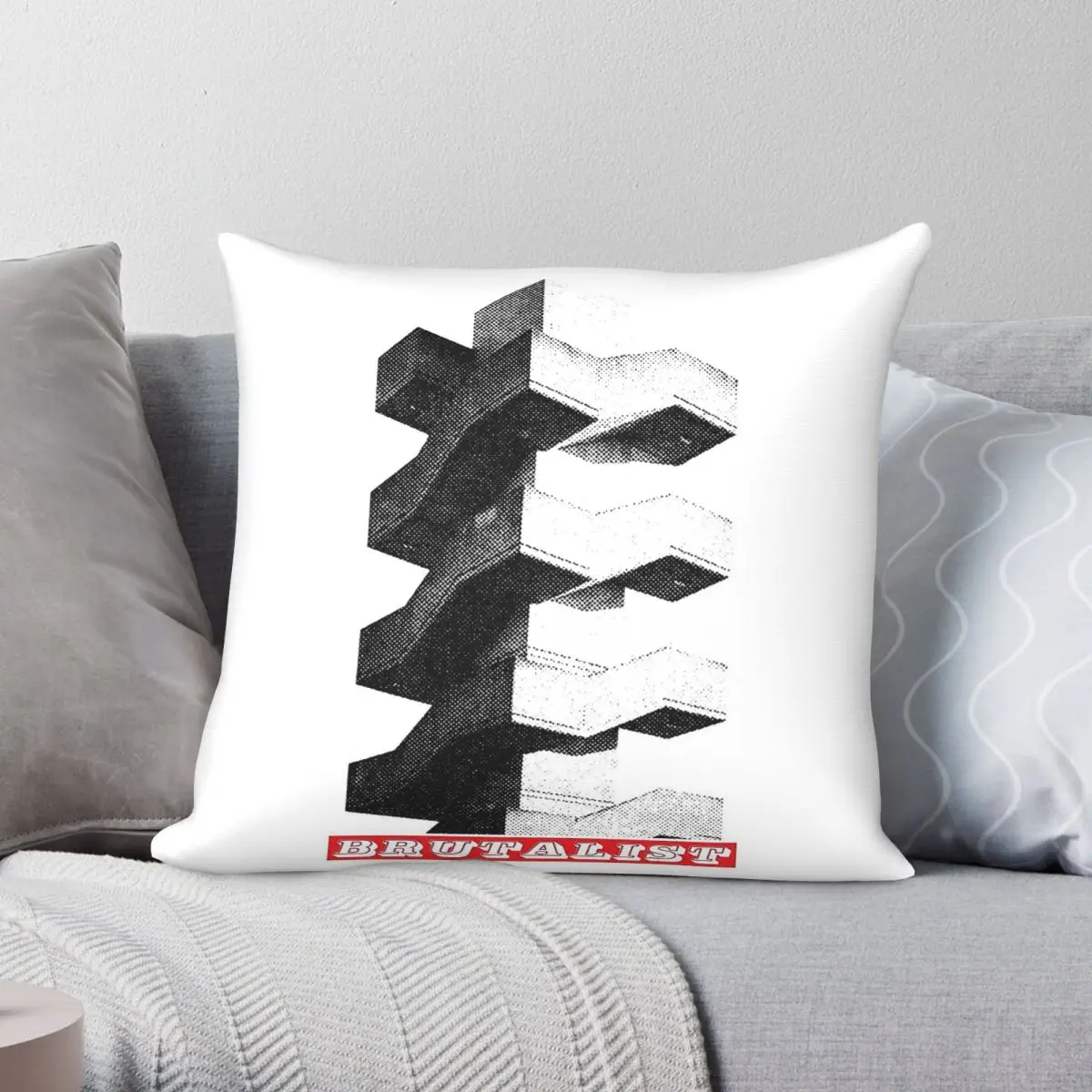 Brutalist Architecture Concrete Stairway Square Pillowcase Polyester Linen Velvet Pattern Zip Decor Throw Pillow Room Case 45x45