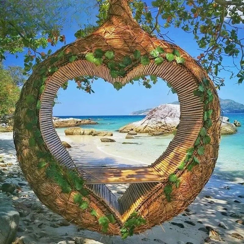 

Scenic wedding shooting props creative hanging round bed outdoor B & B bird's nest