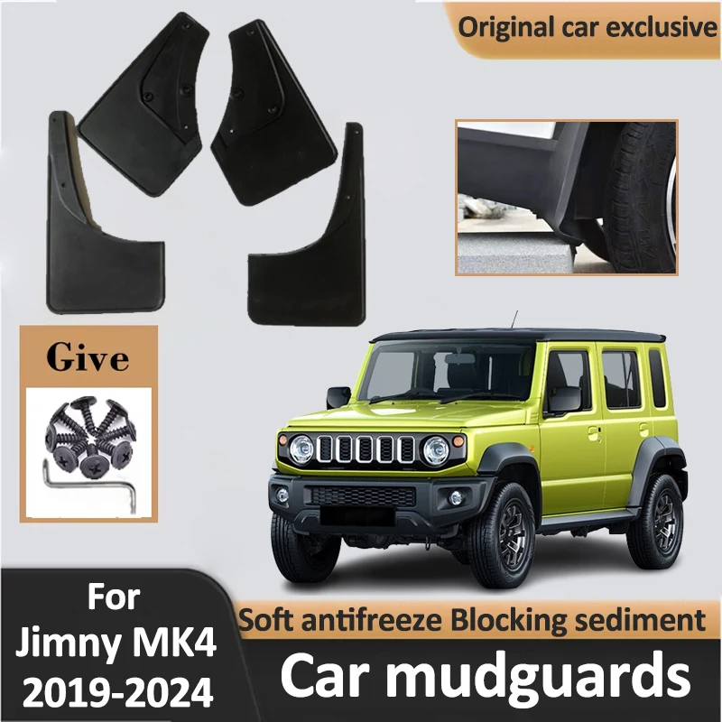 

Car Fender For Suzuki Jimny Sierra MK4 JB64W JB74W 2019-2024 Tire Splash Guards MudFlaps Front Rear Wheel Mudguards Accessories