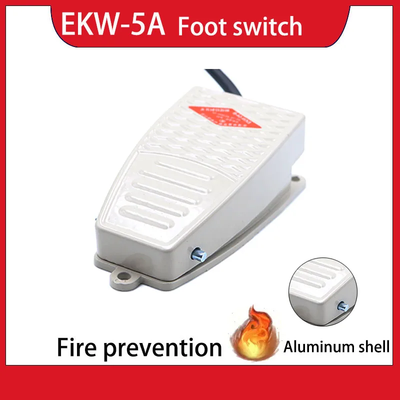 220V SPDT Momentary Control Foot Pedal Switch Aluminum & Plastic for Spot Welding Machine Industrial Foot Pedal Switch EKW-5A-B