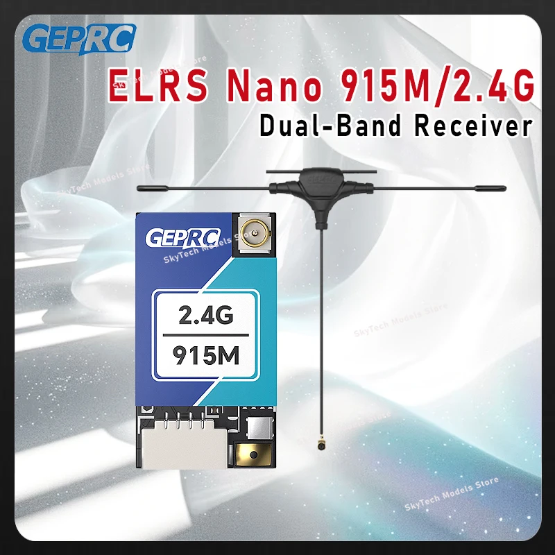 

GEPRC ELRS Nano 915M/2.4G Dual-Band Receiver - WiFi ESP32-C3 LR1121 Chip for FPV Longrange RC DIY Parts