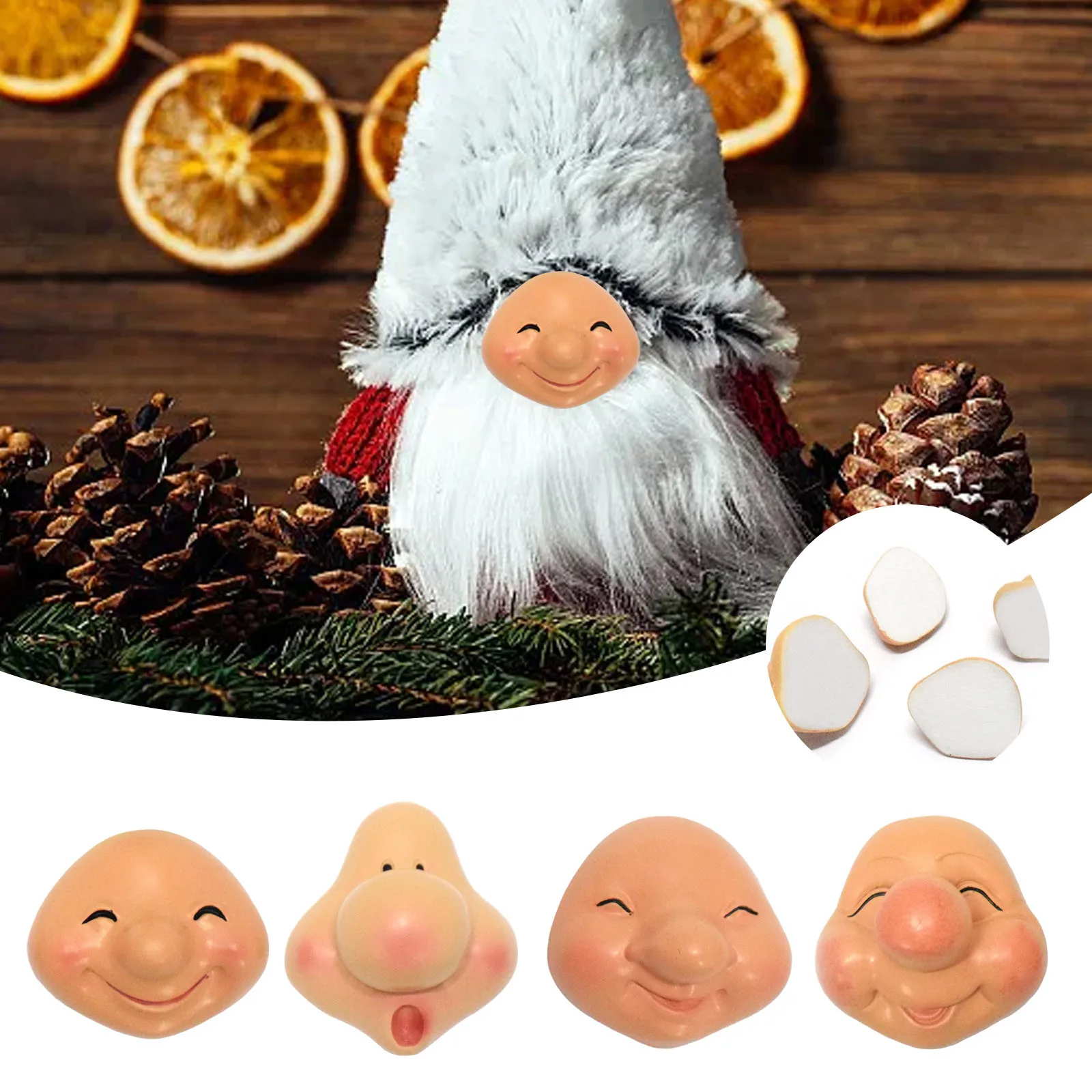 Christmas Supplies Resin Facial Accessories For Santa Gnomes Dwarves Funny Face Nose Decorations Vintage Xmas Ornaments 2024