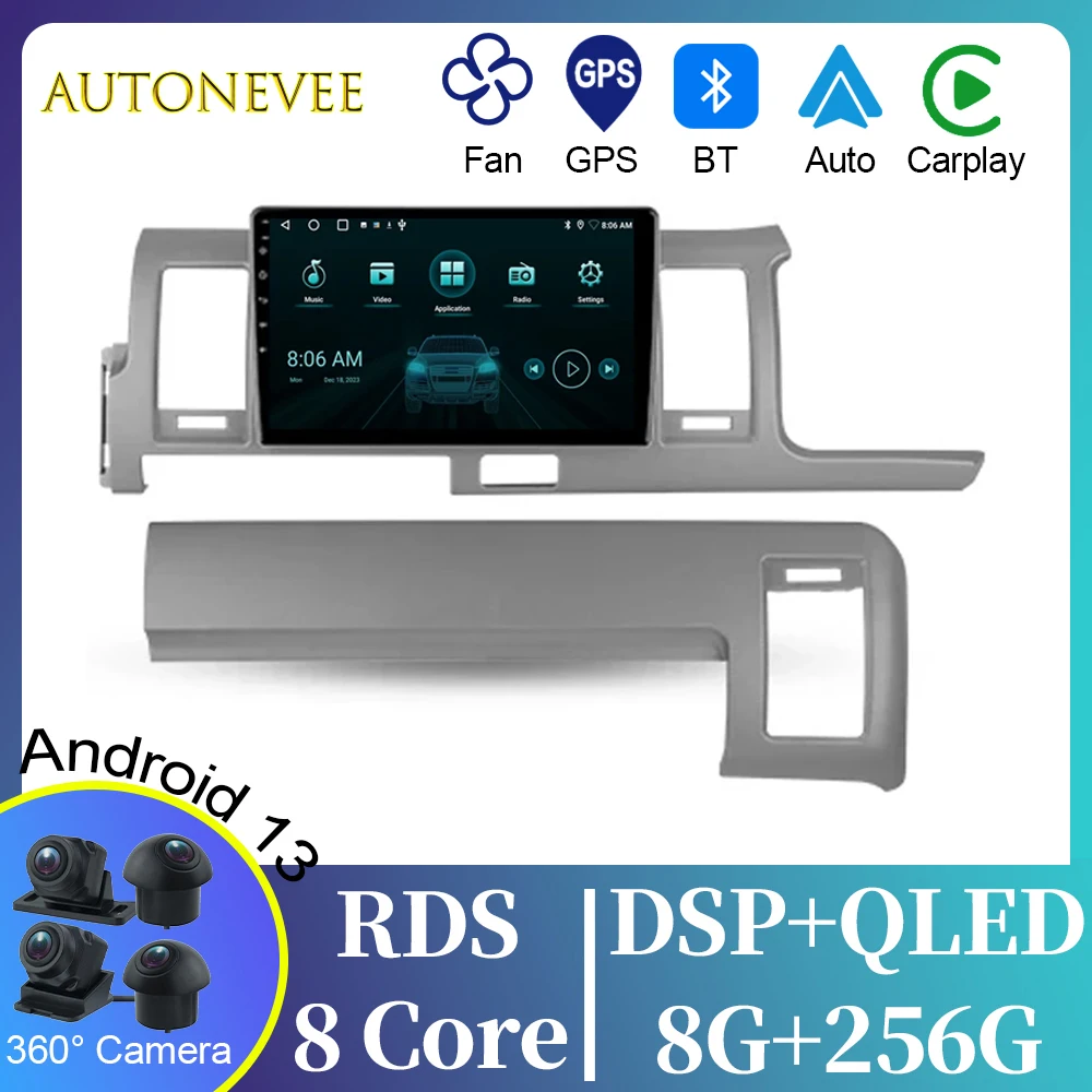 

4G BT For Toyota Hiace H200 2010 - 2018 RHD Stereo Carplay Android Auto GPS Navigation Multimedia Player Car Radio Wifi No 2din