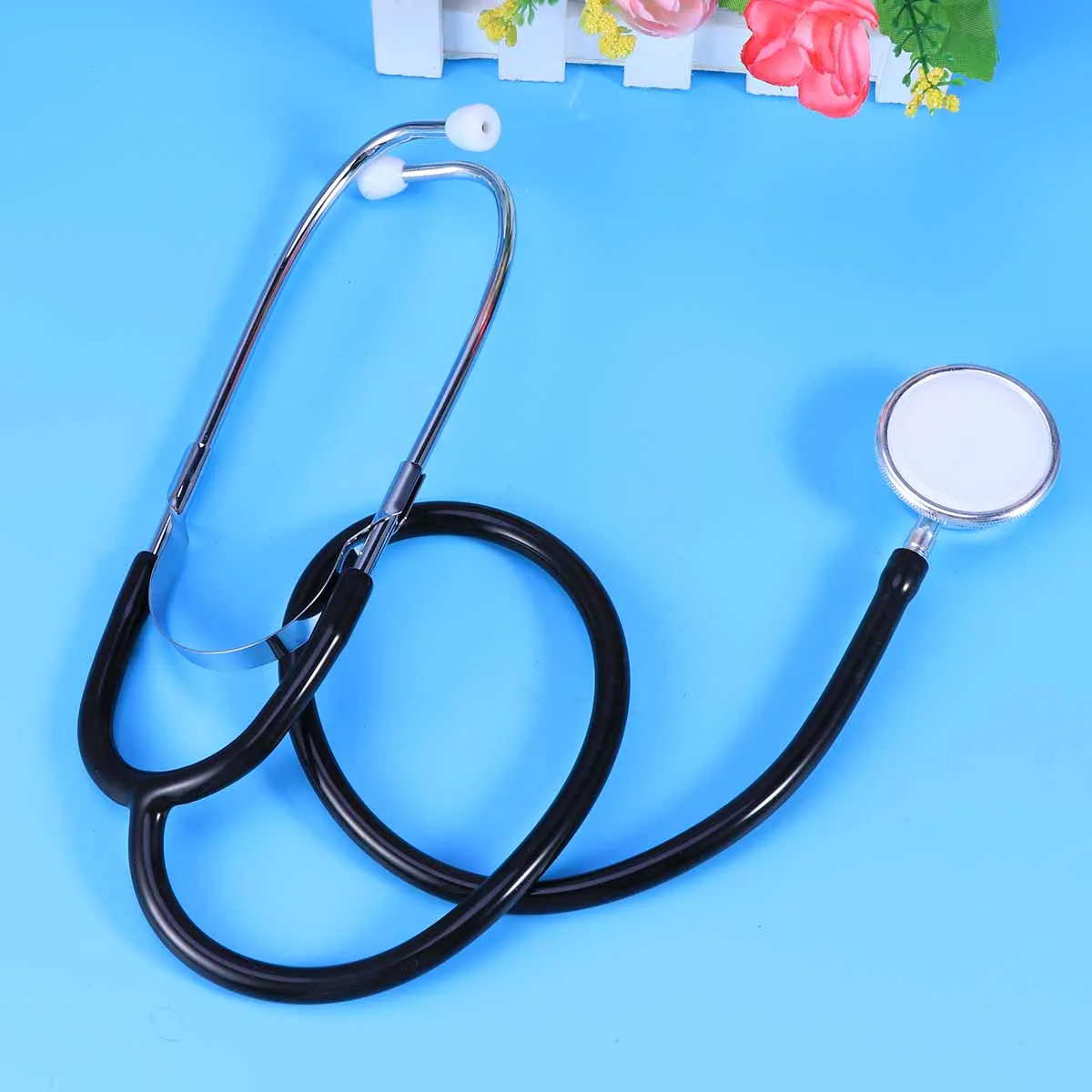 

Двусторонний стетоскоп, черный портативный медицинский инструмент для осстика сердца, легких, двойная головка, клиника, больница, школьное использование