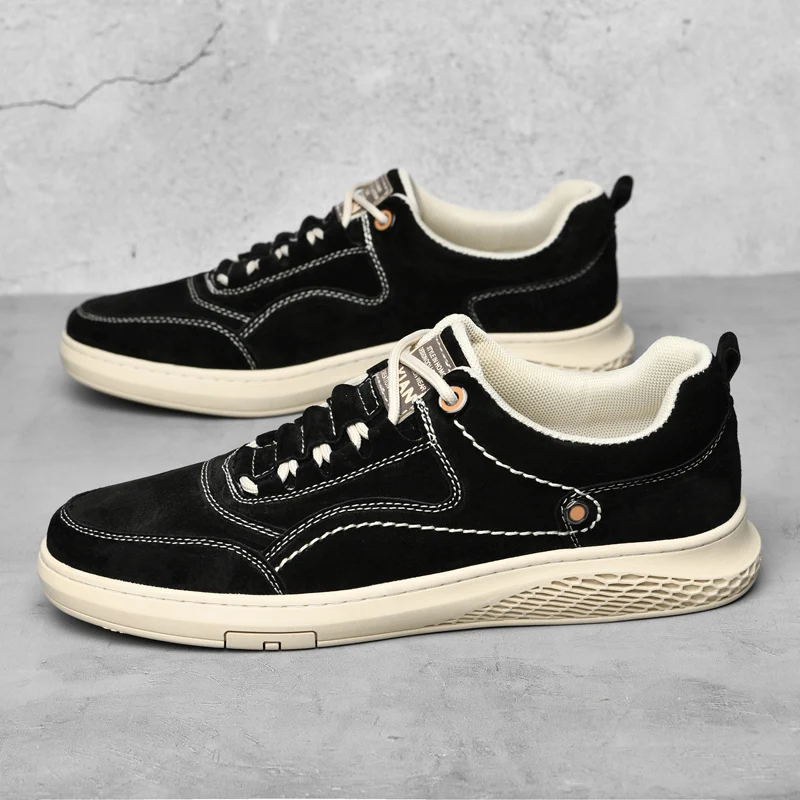 

Трендовая ретро-мода, высококачественная мужская уличная вентиляция, нескользящая спортивная обувь из натуральной кожи, мужские мягкие оксфорды с плоской подошвой