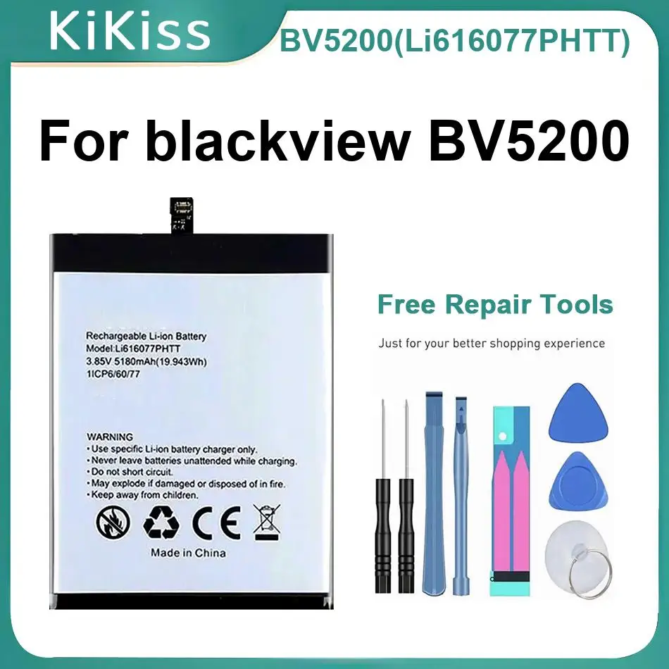 Long-Lasting Batteries Bv5200li616077phtt For Blackview Bv52005180mahmobile Phone Battery