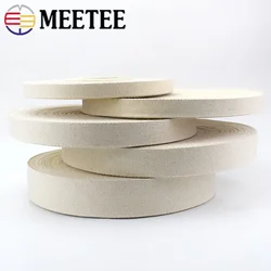 40Meters 15-50mm Beige Cotton Webbing Canvas Ribbon Bag Strap Backpack Belt Bias Binding Tape DIY Clothes Sewing Accessories