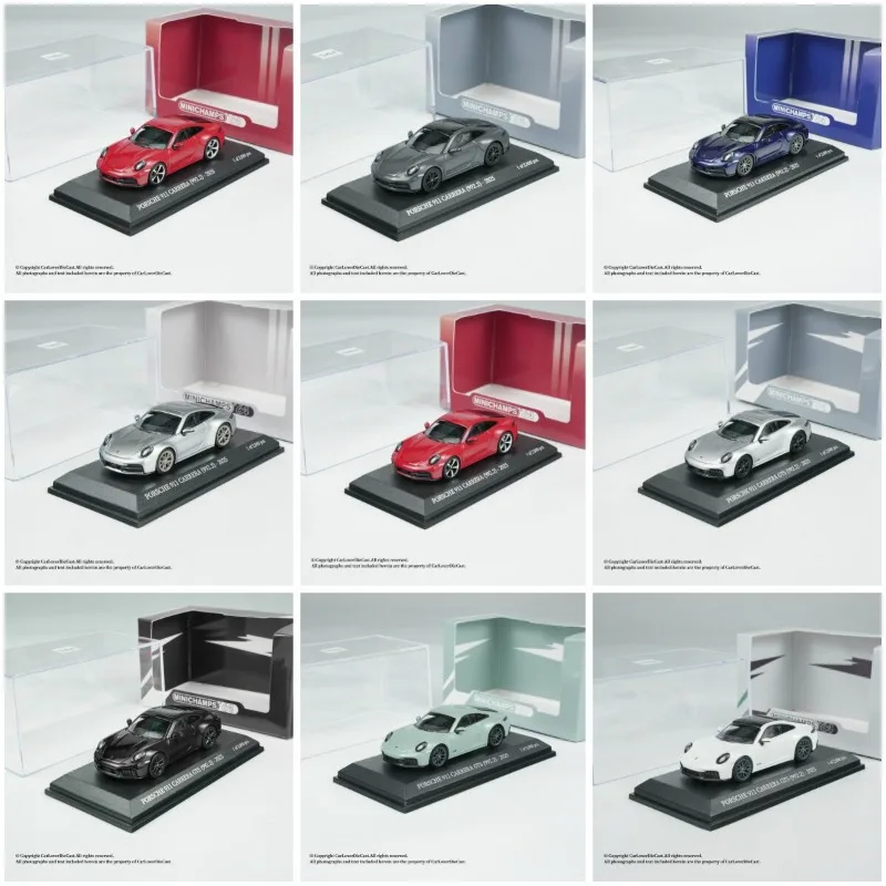 

MINICHIAMPS 1:64 911 (992.2) Carrera, коллекционная модель автомобиля из литого под давлением сплава, настольное украшение, игрушка для мальчика