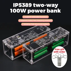 IP5389 dwukierunkowe szybkie ładowanie pd100w zasilanie mobilne 리듐 18650 bateria 38400mah zewnętrzny przenośny Power Bank DIY za darmo rękaw spawalniczy