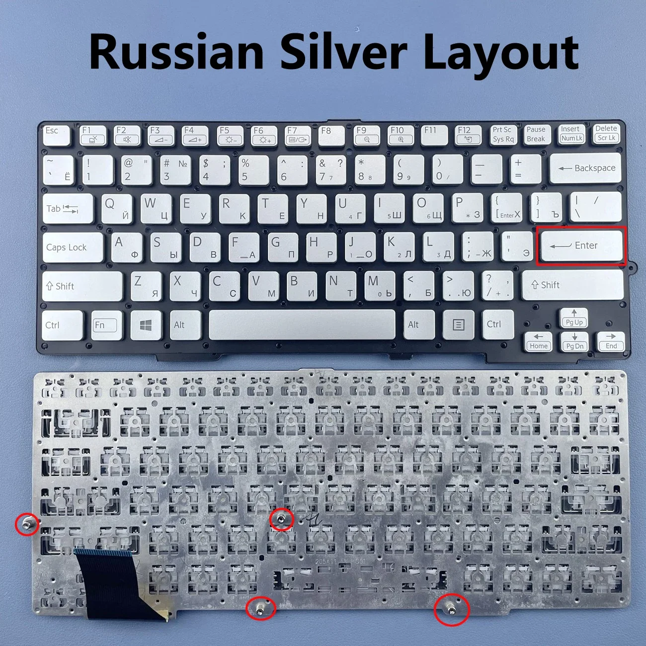 Russian Silver Keyboard For SONY VAIO SVE13 SVS13 Series Without FRAME RU Layout